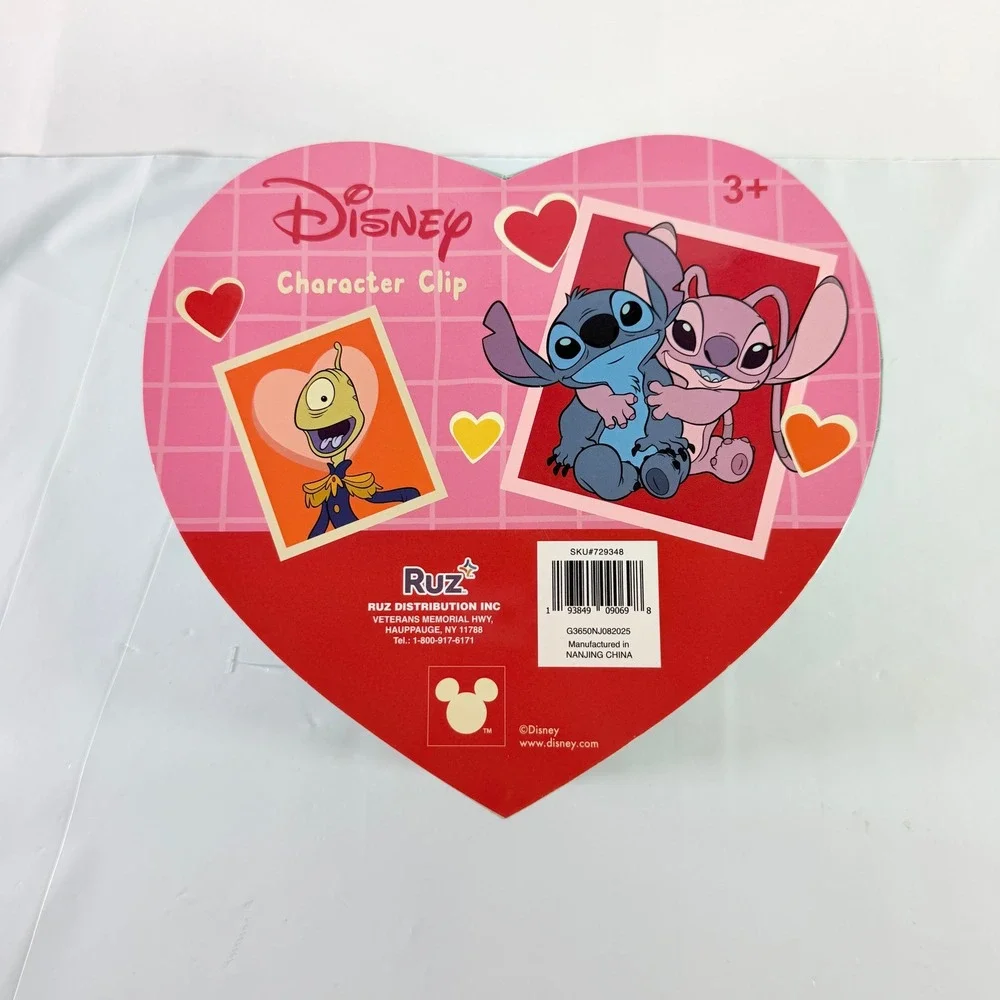 Disney Stitch Angel Valentine Plush Character Clip Set‎ In Heart Box Ruz NWT